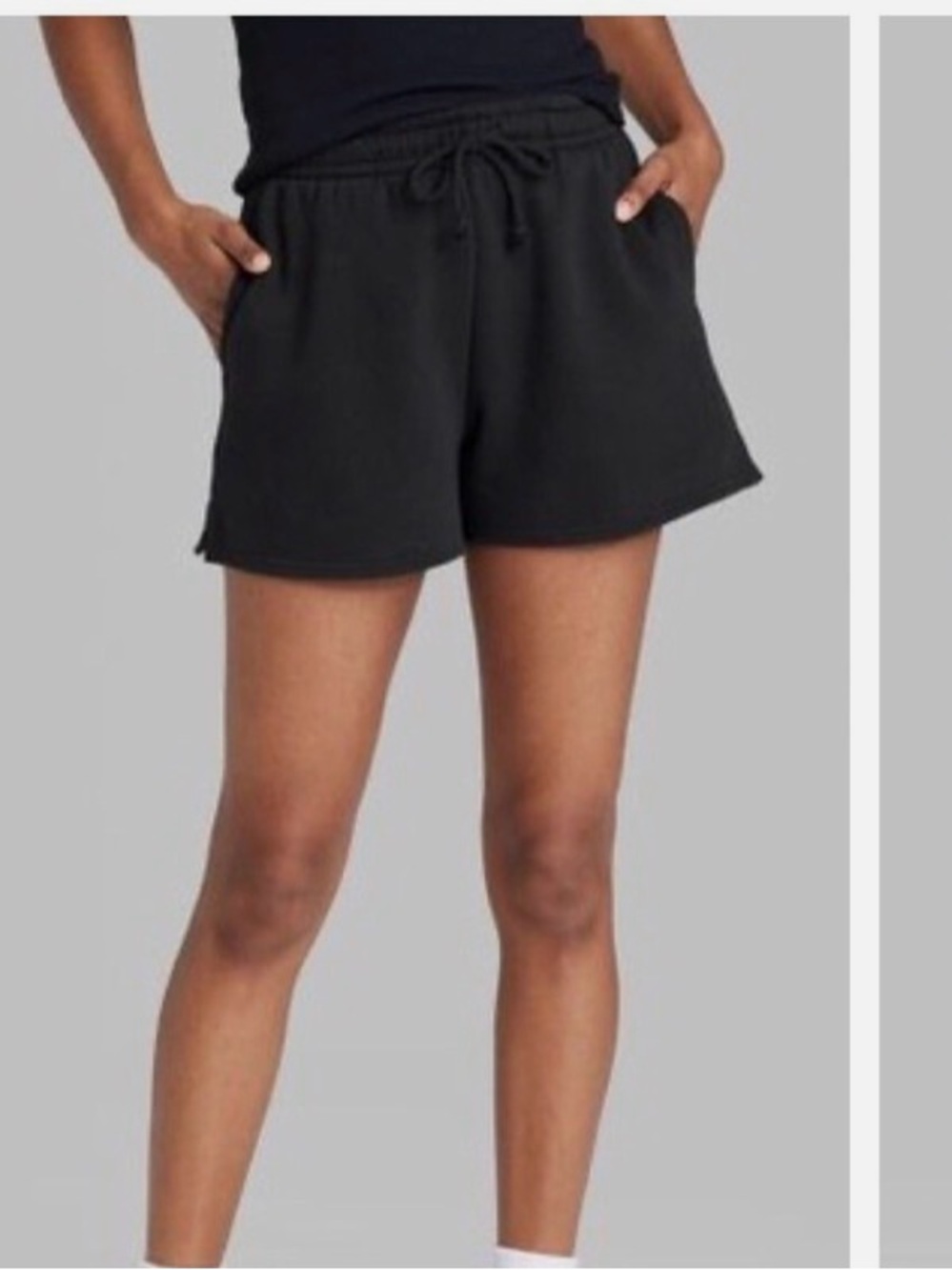 Wild Fable Black Pull-On Fleece Shorts Size Large